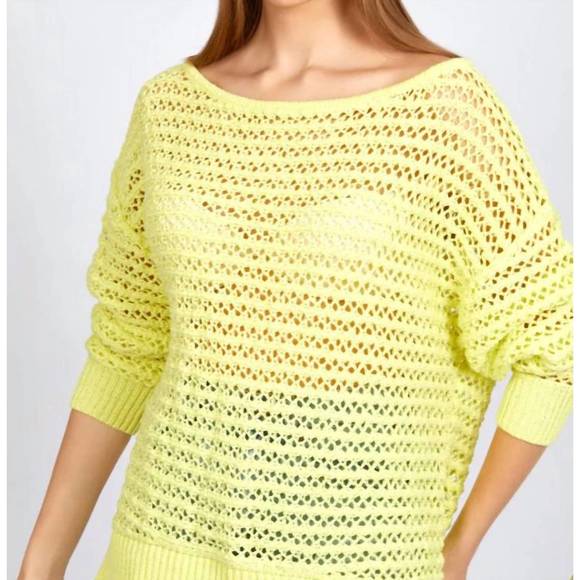 NEW 525 AMERICA cindy open stitch sweater in margarita - Picture 3 of 3